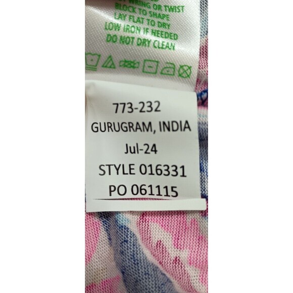 Lilly Pulitzer Emery Dress Medium Multi Pink Navy Flitting About Knit 3/4 Sleeve - Picture 9 of 9